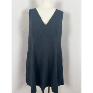 Black V-Neck Sleeveless Sundress Size: 16